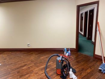 R&Y Detailing and Cleaning Services Corp janitor in Loxahatchee, FL mopping floor.